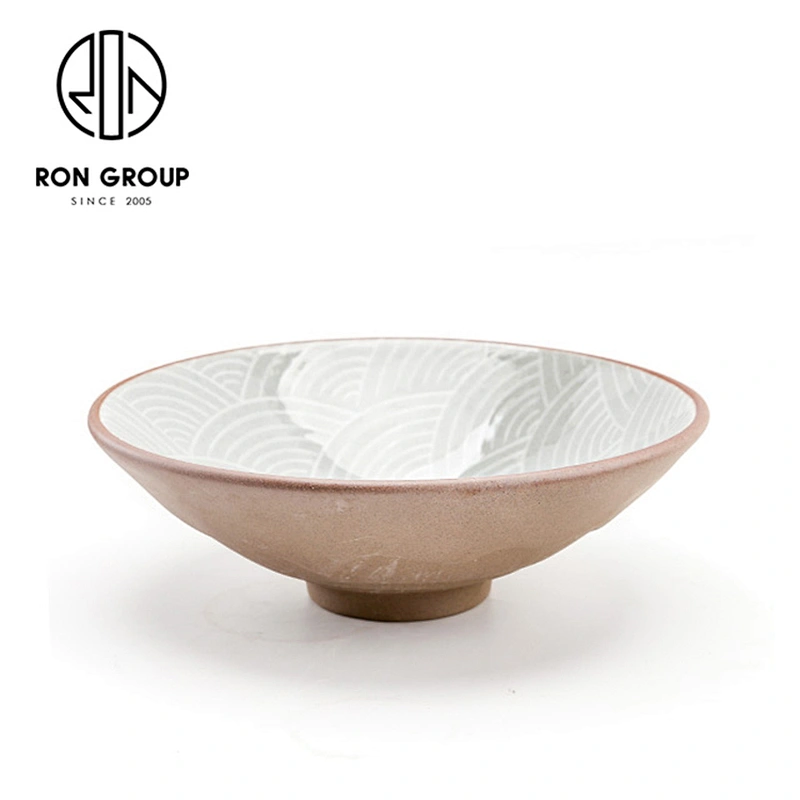Family Restaurant Common Large Capacity Round Ceramic Bowl