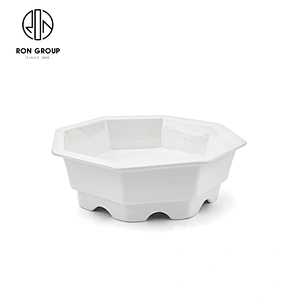Wholesale Porcelain Tableware White Octagonal Bowl For Restaurant