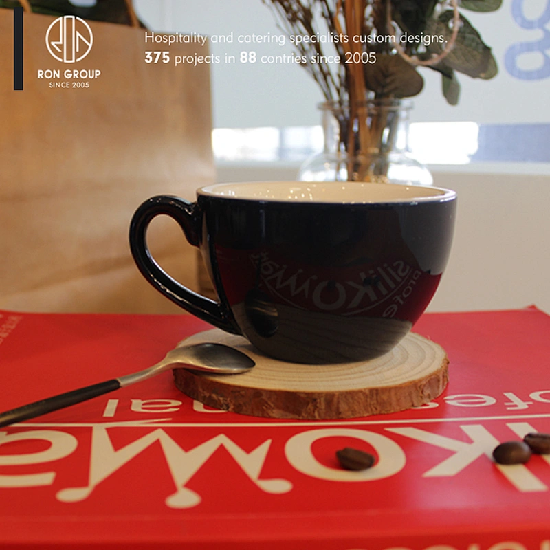 High Quality Restaurant Custom Printed Coffee Ceramic Tea Cup With Tray