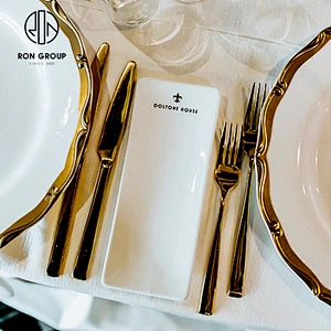 High Quality Hotel Catering Durable Porcelain Rectangular Towel Dish Plate