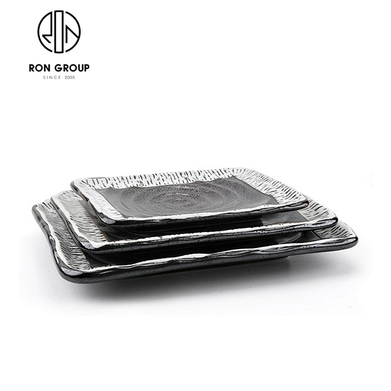9 Inch Ceramics Classical Rectangular Dinner Plate For Restaurant