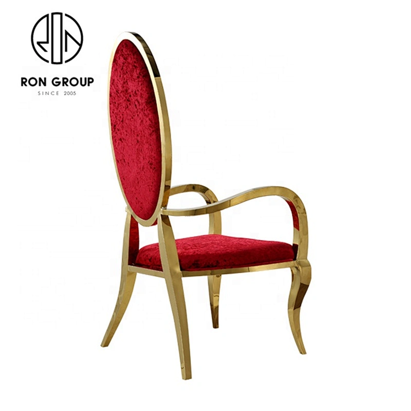 New Design Restaurant Furniture Round Back Luxury Stainless Steel Chair