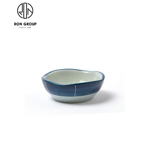 Japanese Style ceramic plate with half-moon shape