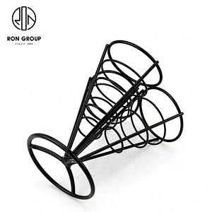 Black Spray Three Chips Durable Wire French Fry Food Display Rack