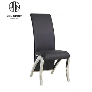 Modern stainless steel white leather wedding chairs