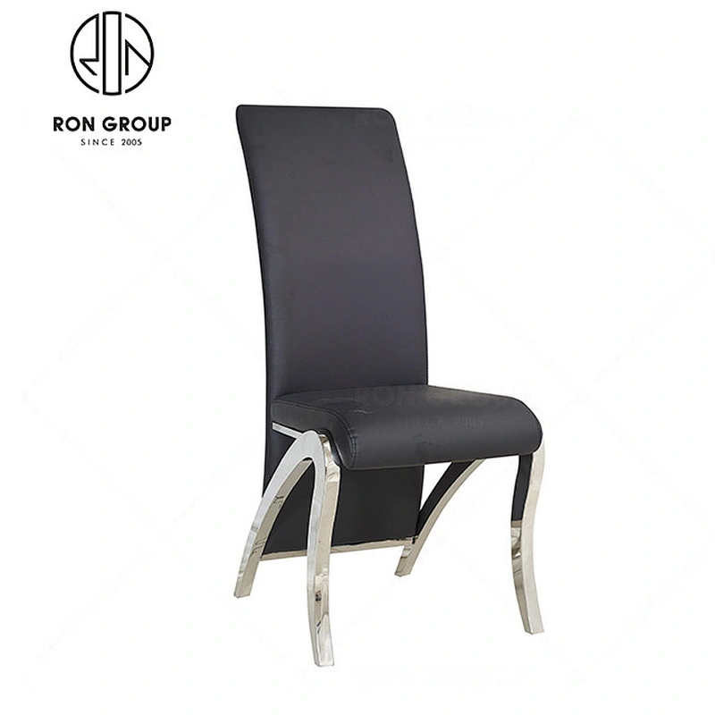 Modern stainless steel white leather wedding chairs