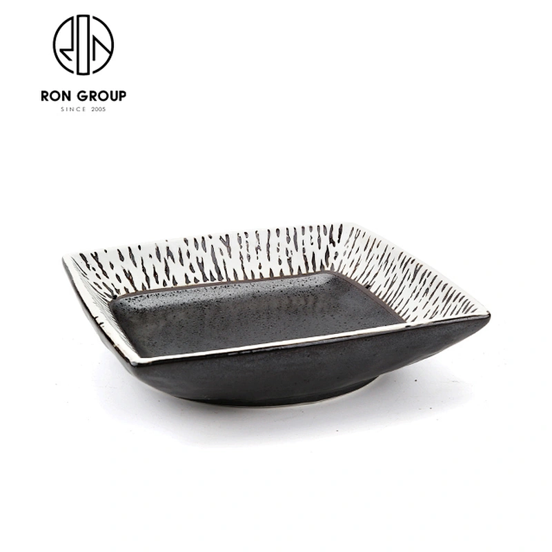 Hot Sale Hotel Japanese Style 6.25 Inch Ceramic Square Dinner Plate