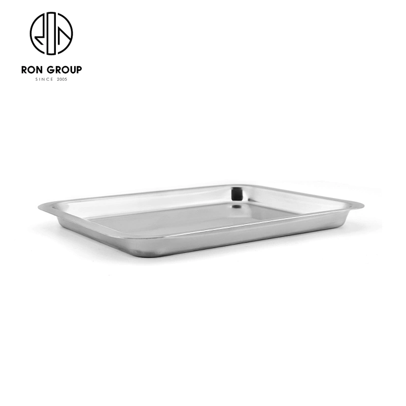 Quality  Silver Stainless Steel Tray Plate Square Food Dinner Plate