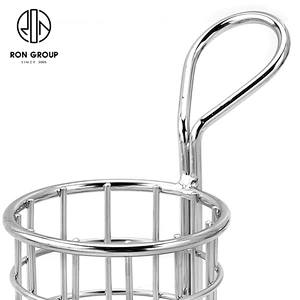 2020 New Metal Iron Wire Kitchen Accessories Stainless Steel Round Mini Fry Basket