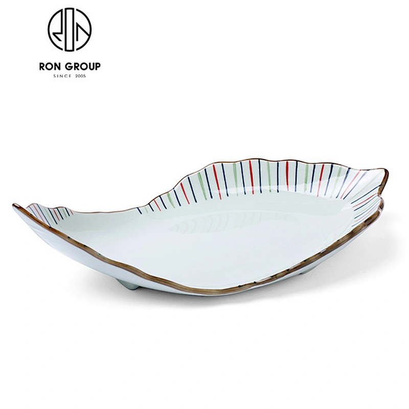 Wide Wavy Edge Rectangular Melamine Restaurant Plates