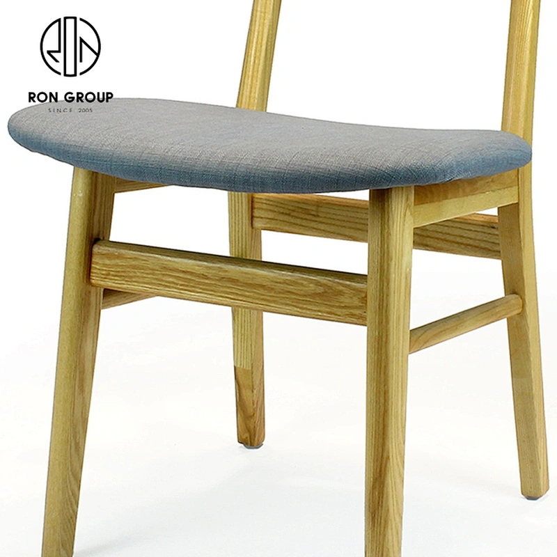 French Style Low Back Wooden Upholstered Dining Chairs For Restaurants