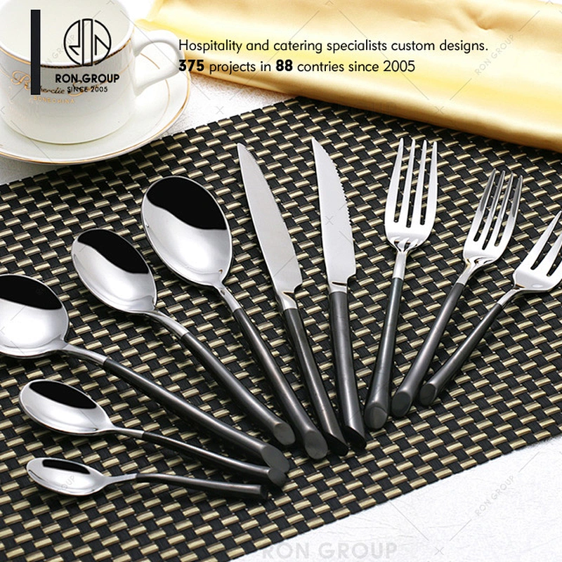 Restaurant Stainless Steel Black Handle Knife And Fork