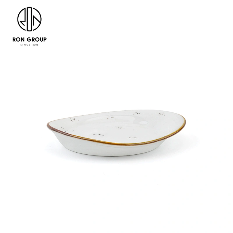 Restaurant Dinnerware Custom Oval Porcelain 6 Inch Snack Plate