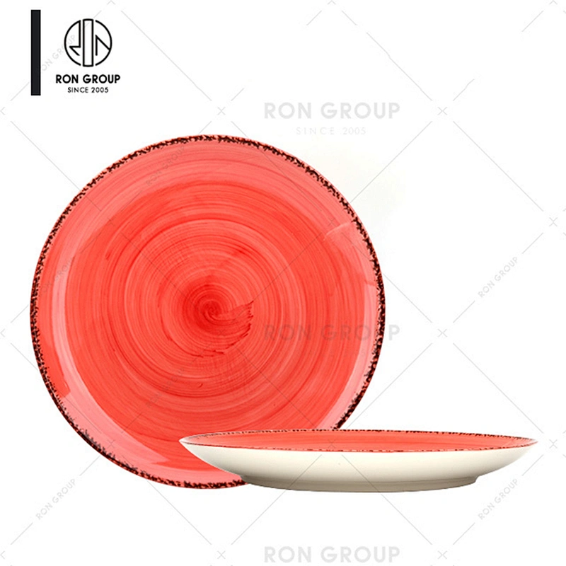 Wholesale Restaurant Orange Square Ceramic Dinner Plate