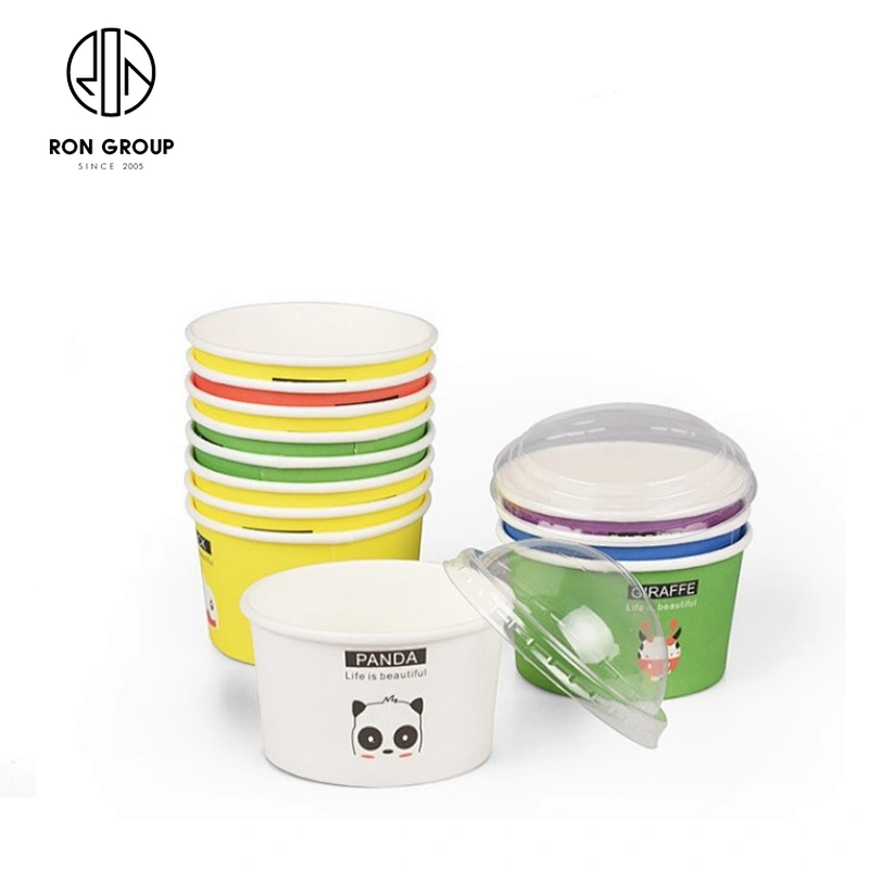 Restaurant supplier disposable custom printed 100% Disposable Eco-friendly ice cream cup