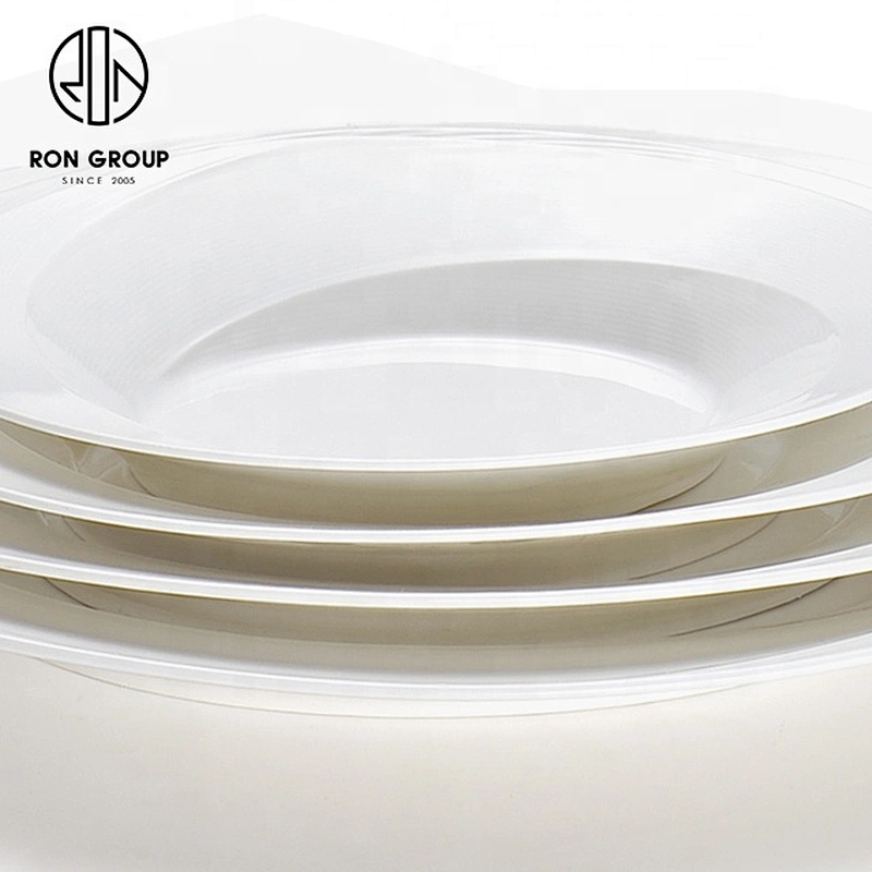 Plain White Irregularly Egg-shaped Soup Plate For Restaurants