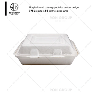 Restaurant disposable 1000ml sugarcane divided food container