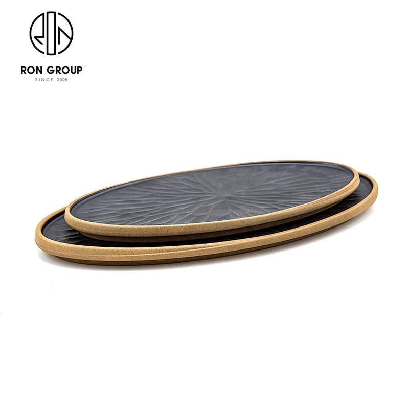 Cheap Price Porcelain Dessert Food Cake Oval Flat Plate For Restaurant