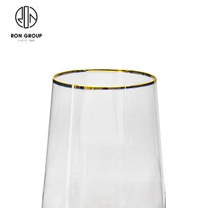 Hot Selling Wedding Use Toasting Drinkware Gold Rim Red Wine Glass