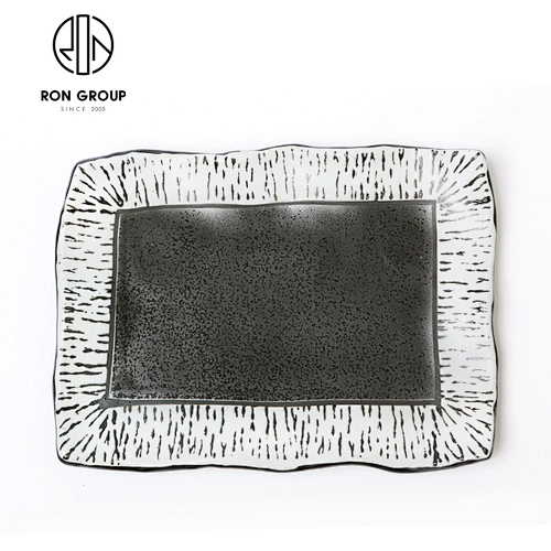 Nordic Style Restaurant Dinnerware Rectangular Ceramic Food Plate