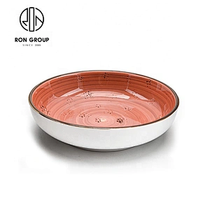 Wholesale Red High End Restaurant Dinnerware Soup Plate