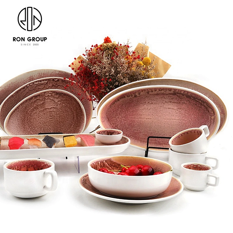 Customized Restaurant Ceramic Dinnerware Round Flat Chassis Plate