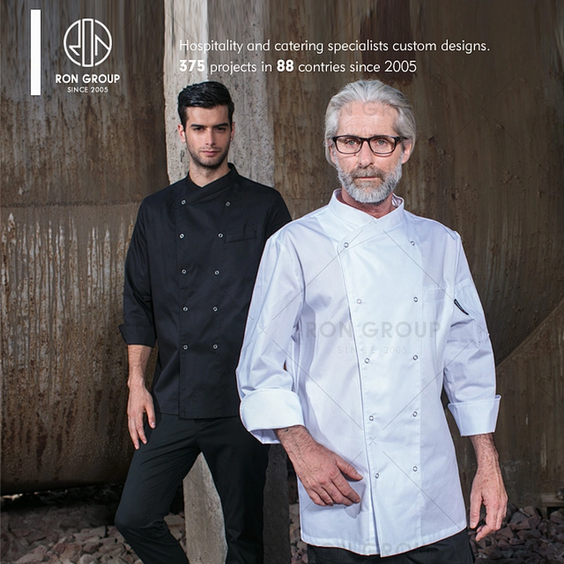 Custom restaurant hotel kitchen white fabric chef coat