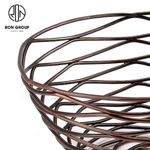 Accept Customization Restaurant Accessories Bronzed Small Size Bread Basket