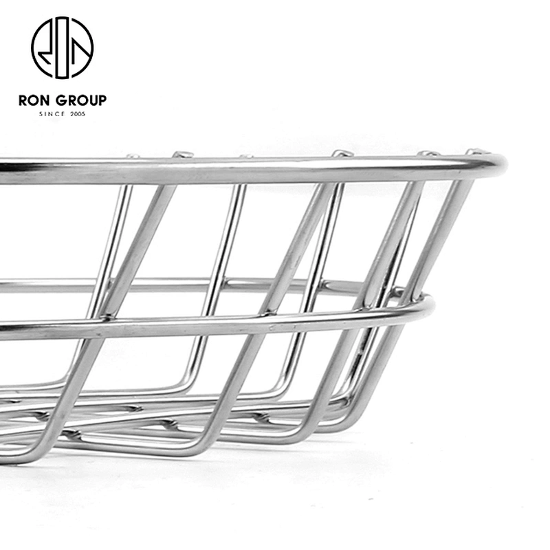 Popular Kitchen Tool Fruit Storage Stainless Steel Round Bread Basket