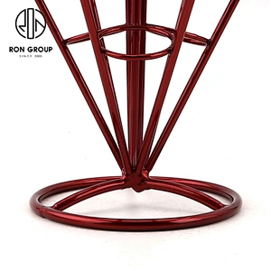 New Stainless Steel Snack Red Three Chips Finger Chips Cone Holder Stand