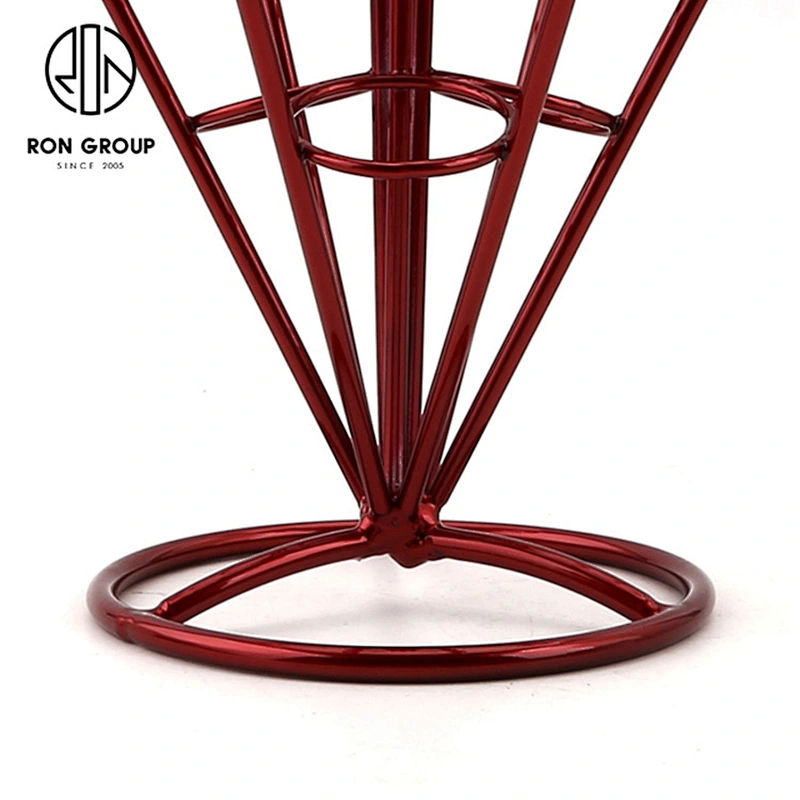 New Stainless Steel Snack Red Three Chips Finger Chips Cone Holder Stand