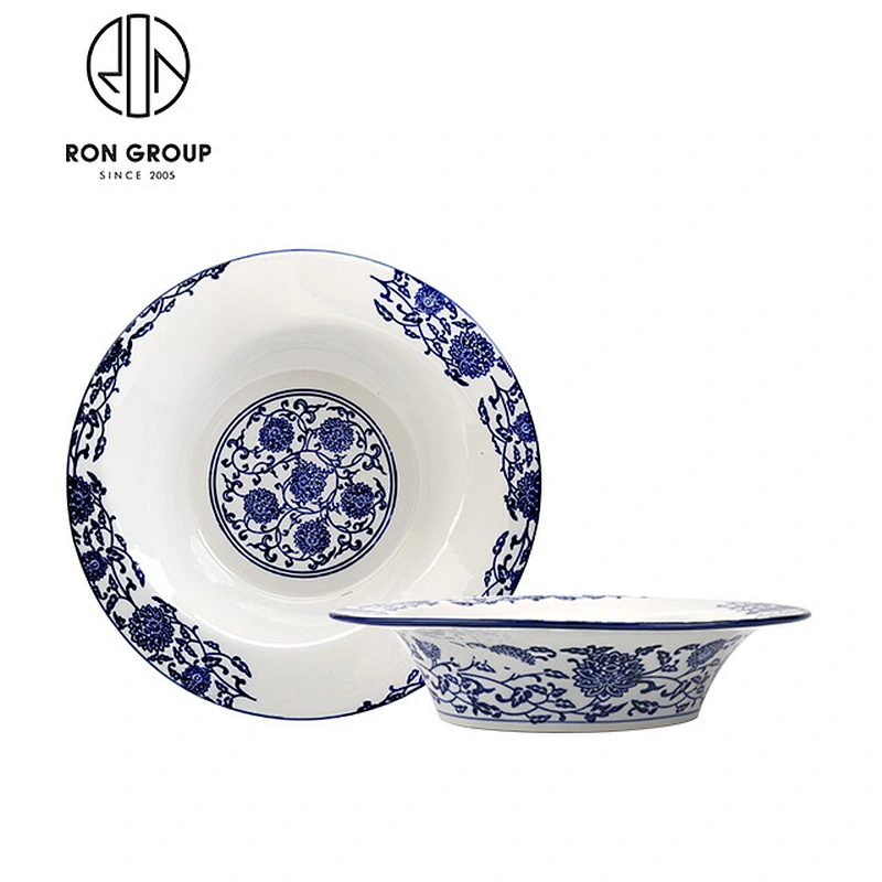 Wholesale Chinese Blue White Porcelain Round Noodle Bowls