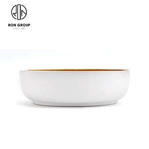 Restaurant Round Shape Ceramic Simple Straight Edge Soup Plate