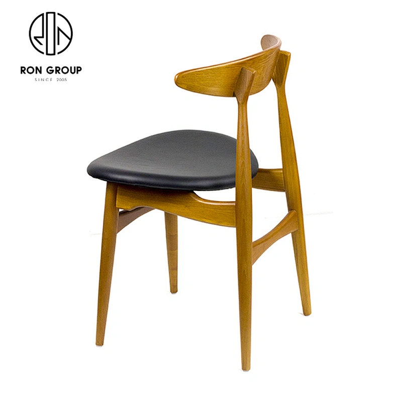 Nordic Simple Restaurant Coffee Solid Wooden Casual Dining Chair