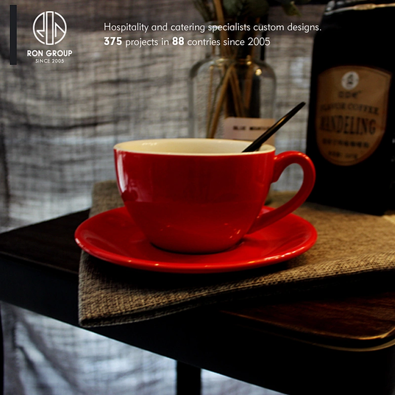Custom food grade restaurant colorful 300ml porcelain coffee cups