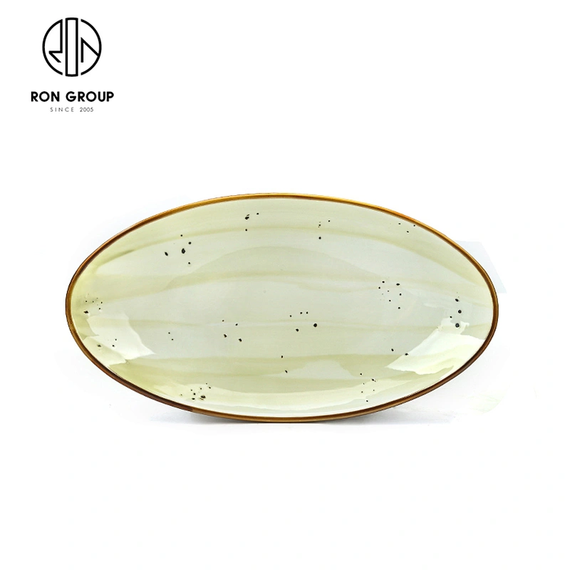 Wholesale Custom Restaurant Serving Dishes Oval Long Dinner Plate