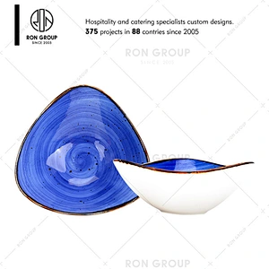 Wholesale Restaurant Modern Ceramic Blue Dinnerware