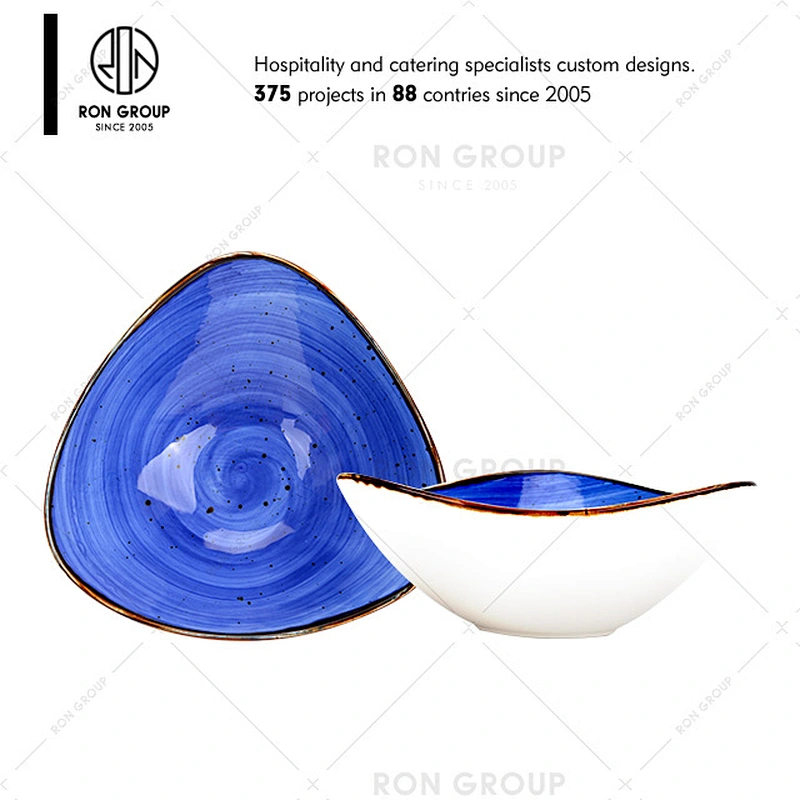 Wholesale Restaurant Modern Ceramic Blue Dinnerware
