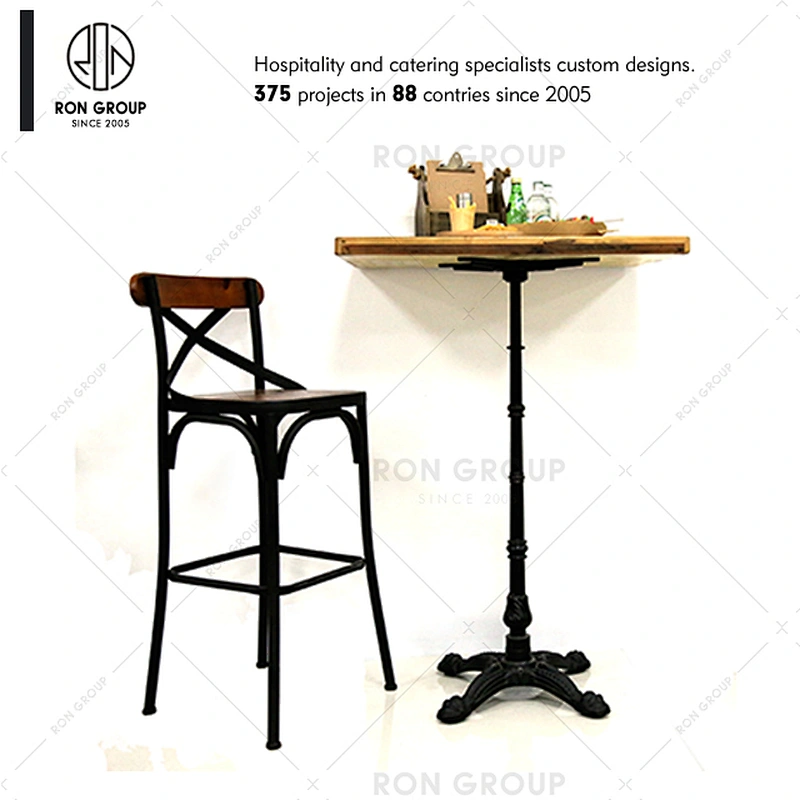 Restaurant supplier custom industrial high bar wrought iron table base