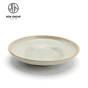 Japanese style 8inch porcelain Shallow round bowl