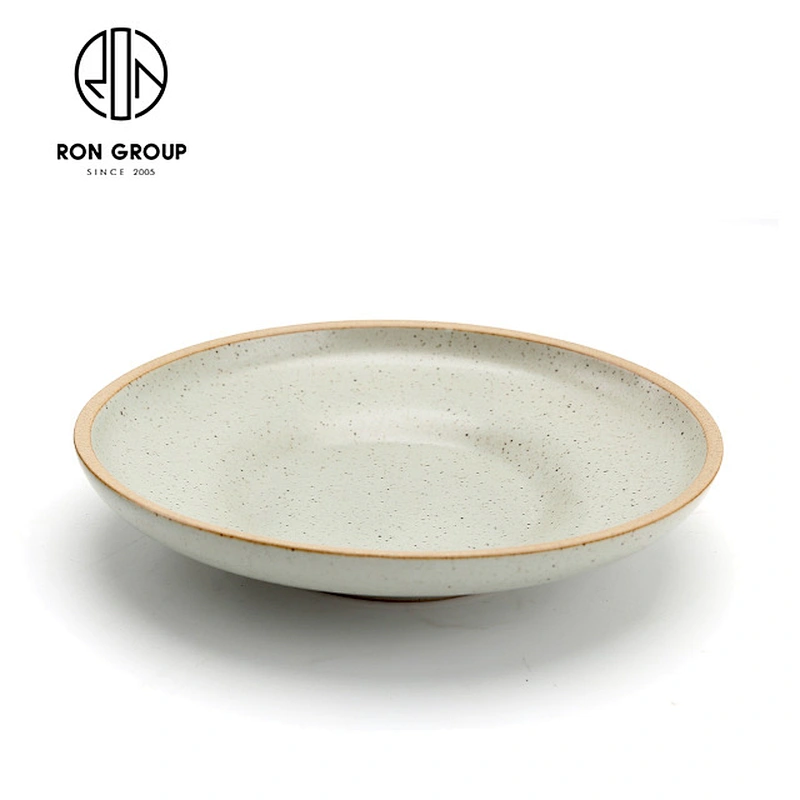 Japanese style 8inch porcelain Shallow round bowl