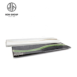 Restaurant General Cutlery Set Marbling S-Shaped Strip Plate