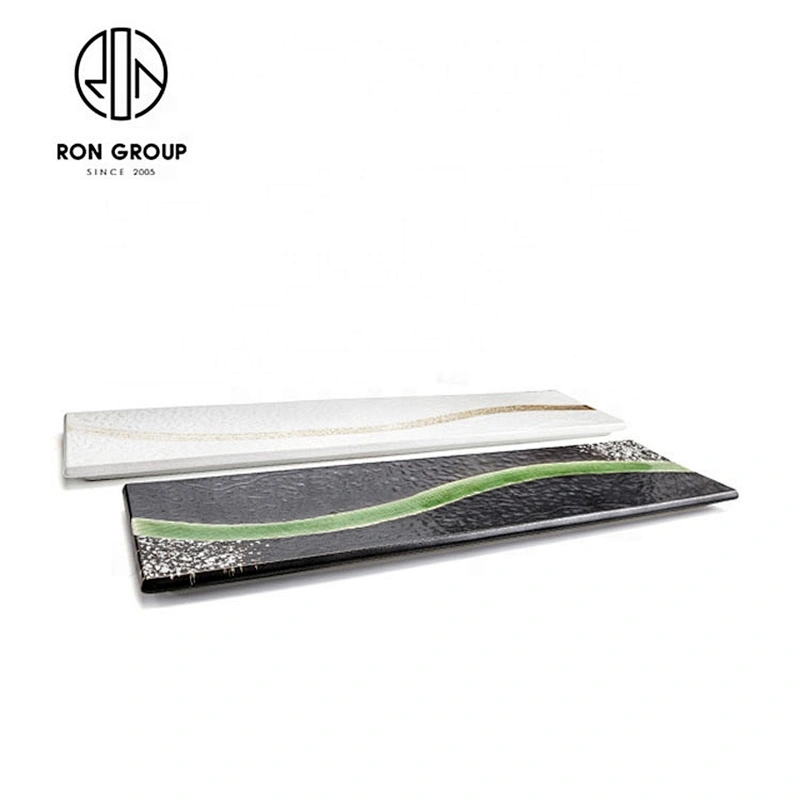 Restaurant General Cutlery Set Marbling S-Shaped Strip Plate