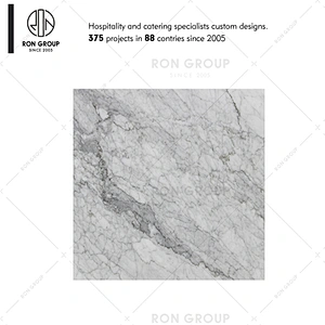 Foshan custom made square white marble table top for dining table