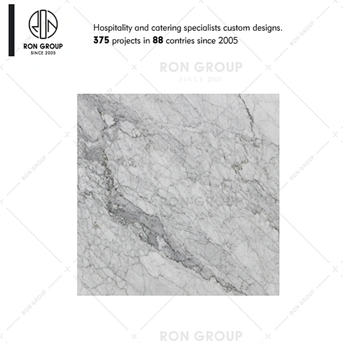 Foshan custom made square white marble table top for dining table