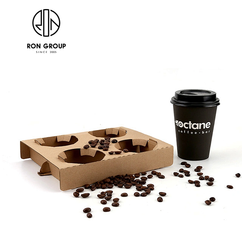 Wholesale Disposable Paper Pulp Two Cup Coffee Paper Cup Holder