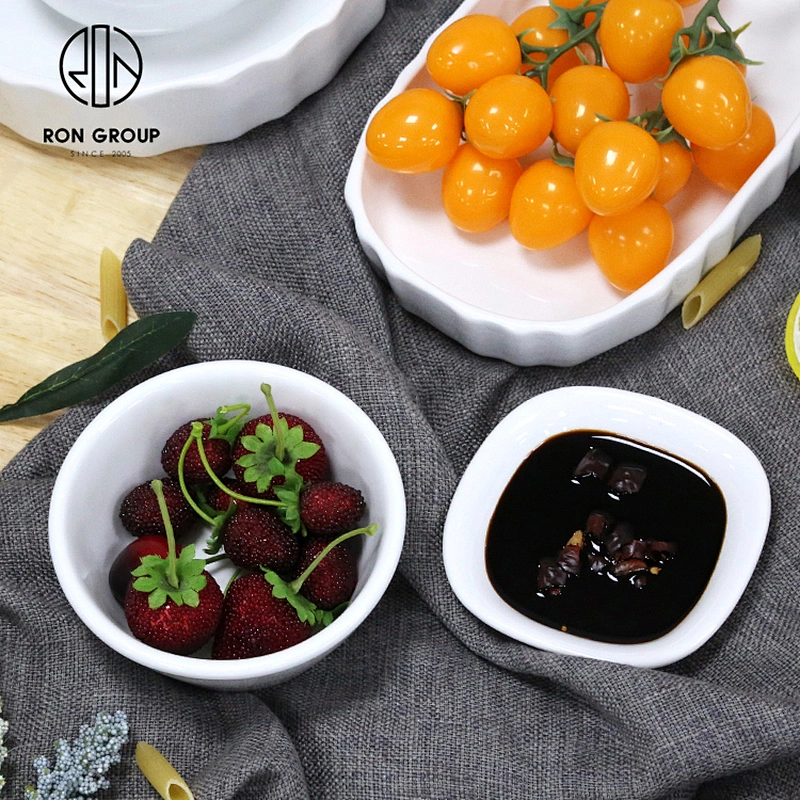 Restaurant Household Cereal Oatmeal Serving Salad Bowls Round Porcelain Dinner Bowl
