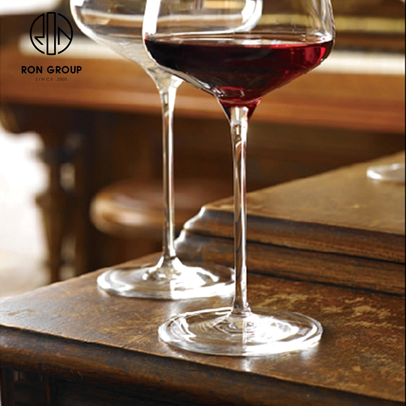 Custom Printed 405ML Transparent Crystal Glassware Wine Glasses For Wedding