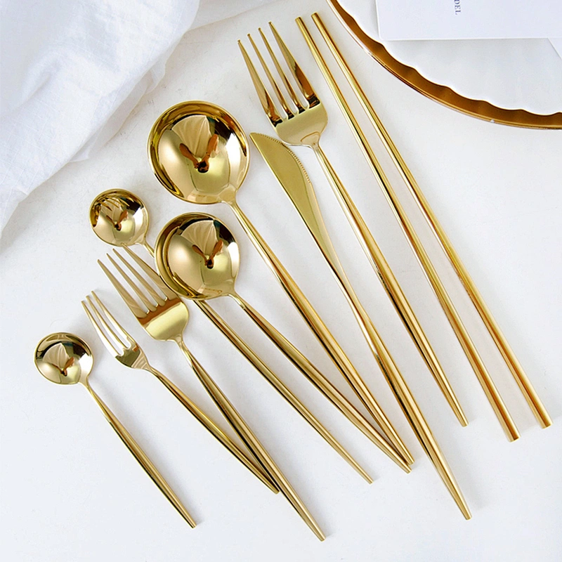 Hot Sale Wedding Restaurant Silver Pink Color SS304 Wedding Flatware Set