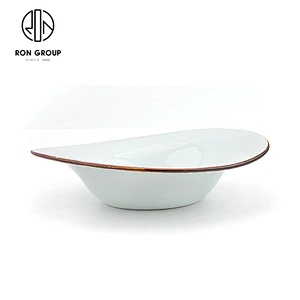 New Design Dinnerware Restaurant Round Ceramic Dishes Soup Plate